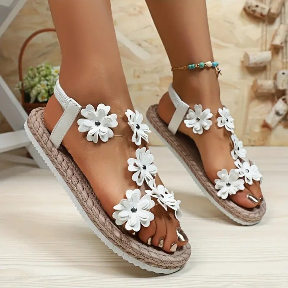 Women Summer 2025 Floral Sandals Women Various Sizes - Picture 3 of 4